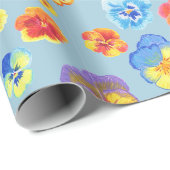 Farbige Blaue Stiefmütterchen-Geschenkverpackungsp Geschenkpapier (Rolleneckpunkt)