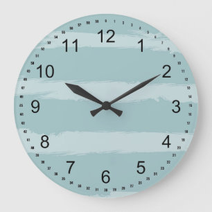 Farbige blaue Streifen Große Wanduhr
