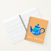 Farbige blaue Teekanne Notizblock (Innenseite)