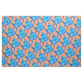 Farbige blaue Teekanne Stoff (Fat Quarter (45,7 x 55,9 cm))