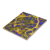 Farbige blaue und gelbe Bäume Fliese (Seite)