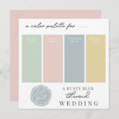 Farbige blaugrüne Farbpalette Einladung (Vorne/Hinten)