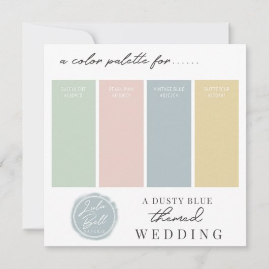 Farbige blaugrüne Farbpalette Einladung (Vorderseite)