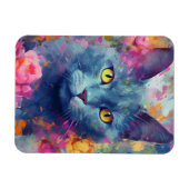 Farbige Blaukatze Magnet (Horizontal)