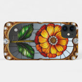 Farbige Bleiglasblume Case-Mate iPhone Hülle (Rückseite (Horizontal))
