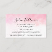 Farbige Bleistift-Girl mit Braid Pink Wasserfarbe Visitenkarte (Rückseite)