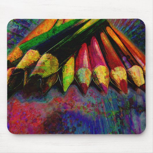Farbige Bleistift-Kunst-Versorgungen Mousepad (Vorne)