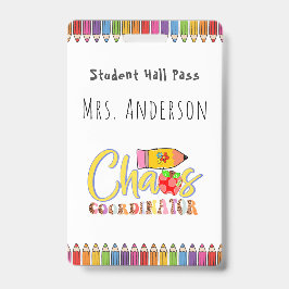 Farbige Bleistift-LehrerHall-Pass für das Klassenz Ausweis