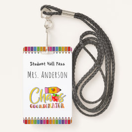 Farbige Bleistift-LehrerHall-Pass für das Klassenz Ausweis