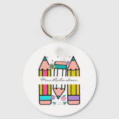 Farbige Bleistift-Lehrerin Schlüsselanhänger (Rückseite)