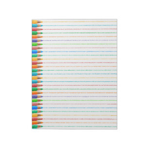Farbige Bleistift-Linien Papier Notepad Notizblock