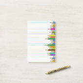 Farbige Bleistift-Linien Post-it Klebezettel (Auf Schreibtisch)