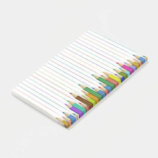 Farbige Bleistift-Linien Post-it Klebezettel (angewinkelt)
