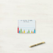 Farbige Bleistift Personalisiert Lehrer Beitrag Hi Post-it Klebezettel (Auf Schreibtisch)