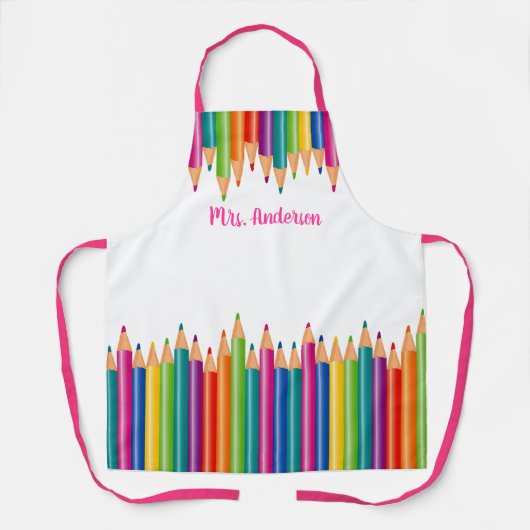 Farbige Bleistift-Reihe personalisieren Schürze (Vorderseite)