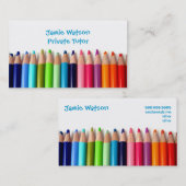 Farbige Bleistift-Tutor-Lehrer-Visitenkarte Visitenkarte (Vorne/Hinten)