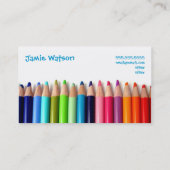 Farbige Bleistift-Tutor-Lehrer-Visitenkarte Visitenkarte (Rückseite)