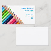 Farbige Bleistift-Tutor-Lehrer-Visitenkarte Visitenkarte (Vorne/Hinten)