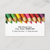 Farbige Bleistift-Visitenkarten Visitenkarte (Rückseite)