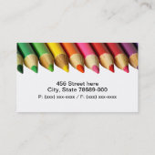 Farbige Bleistift-Visitenkarten Visitenkarte (Rückseite)