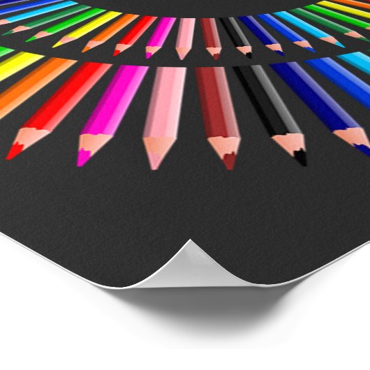 Farbige Bleistift-Zirkel, Kunstlehrer, Künstler, Poster (Ecke)