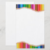 Farbige Bleistifte Briefpapier (Vorne/Hinten)