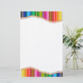 Farbige Bleistifte Briefpapier (Stehend Vorderseite)