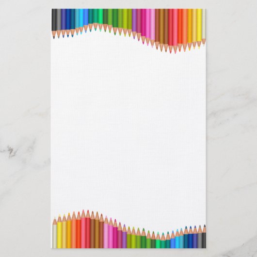 Farbige Bleistifte Briefpapier (Vorderseite)
