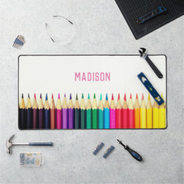 Farbige Bleistifte, Ihr Name, beruflich Schreibtischunterlage