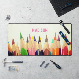 Farbige Bleistifte, Ihr Name, beruflich Schreibtischunterlage