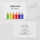 Farbige Bleistifte Playdate Karte (Vorne/Hinten)