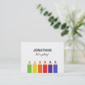 Farbige Bleistifte Playdate Karte (Stehend Vorderseite)