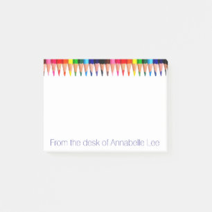 Farbige Bleistifte Post-it Klebezettel