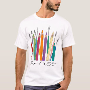 Farbige Bleistifte u. Bürsten T-Shirt