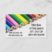 Farbige Bleistifte Visitenkarte (Rückseite)