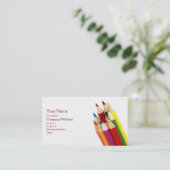 Farbige Bleistifte Visitenkarte (Stehend Vorderseite)