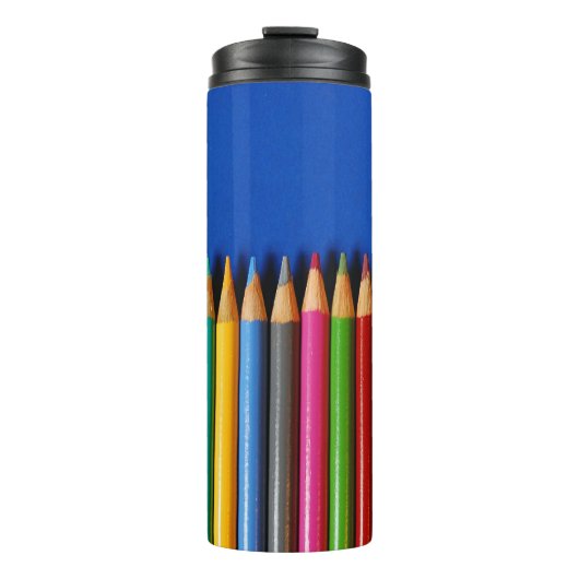Farbige Bleistiftstifte Thermosbecher (Vorderseite)
