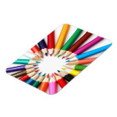 Farbige Bleistiftumrandung Premium Magnet (Linke Seite)