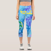 Farbige Blobs Capri Leggings (Vorderseite)