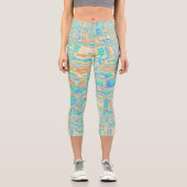 Farbige Blobs Capri Leggings (Vorderseite)