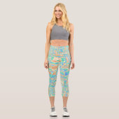 Farbige Blobs Capri Leggings (Vorderseite)
