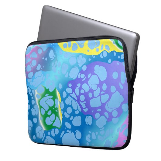Farbige Blobs Laptopschutzhülle (Vorderseite Links)