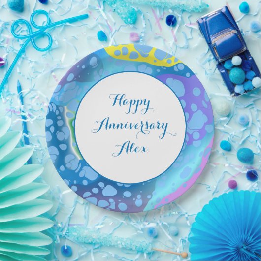 Farbige Blobs Pappteller (Party)