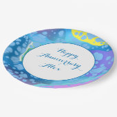 Farbige Blobs Pappteller (Schrägansicht)