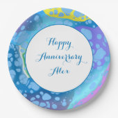 Farbige Blobs Pappteller (Vorderseite)