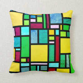 Farbige Blöcke abstraktes Kissen