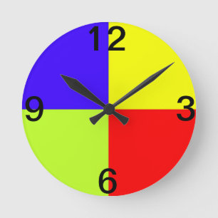 Farbige Blockkunst Runde Wanduhr