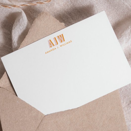 FARBIGE BLOCKSCHATTENBUCHSTABEN CUSTOM MONOGRAMM MITTEILUNGSKARTE