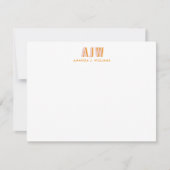 FARBIGE BLOCKSCHATTENBUCHSTABEN CUSTOM MONOGRAMM MITTEILUNGSKARTE (Vorderseite)