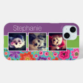 Farbige Blume 3 FotoCollage Personalisiert Case-Mate iPhone Hülle (Rückseite (Horizontal))
